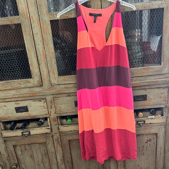 BCBGMaxAzria SILK Multicolor Racerback Dress - Picture 3 of 5